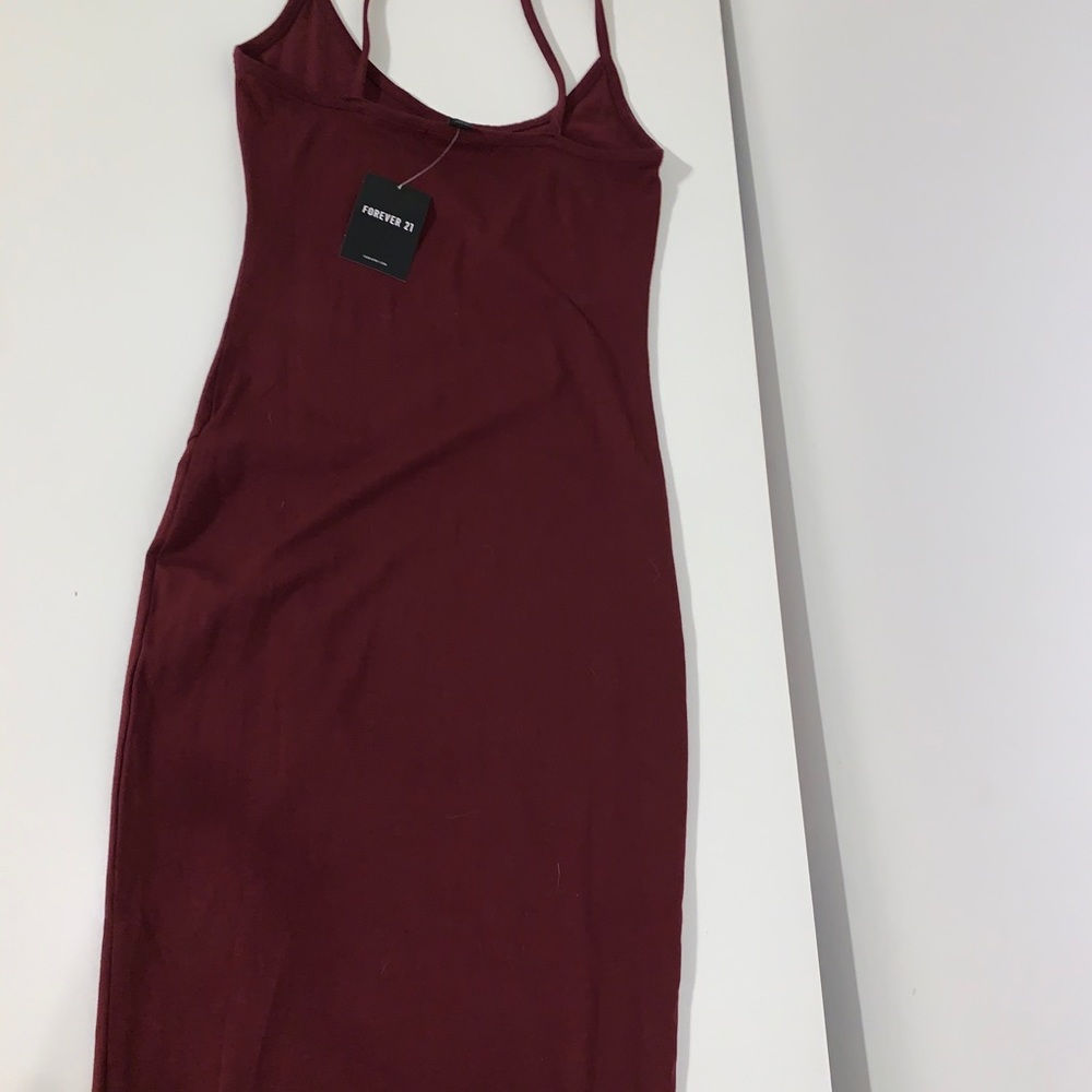 Long fit burgundy dress